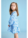 DEFACTO Baby Girl Floral Long Sleeve Textured Dress