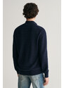 SVETR GANT STRIPE TEXTURED COTTON H-ZIP EVENING BLUE