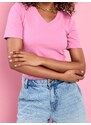 Sinsay - Bavlněné tričko - růžová