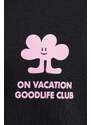 Mikina On Vacation Goodlife Club černá barva, s kapucí, s potiskem, OVC H43