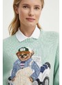 Bavlněný svetr Polo Ralph Lauren zelená barva, 211935309
