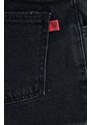 Džínové šortky Aniye By dámské, černá barva, hladké, medium waist, 185410