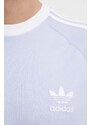 Bavlněné tričko adidas Originals fialová barva, s aplikací, IS0614
