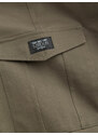 Ombre Men's pants with cargo pockets and leg hem - dark olive green