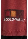 Bavlněná mikina A-COLD-WALL* Cubist Hoodie pánská, vínová barva, s kapucí, s aplikací, ACWMW173