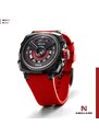 Nsquare Watches Černé pánské hodinky Nsquare s gumovým páskem NSQUARE NICK II Black Red 45MM Automatic