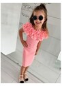 By Mini - butik PREMIUM šaty s řasením lososové