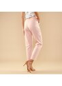 Blancheporte Rovné kalhoty s páskem na kovovou sponu, tvilové růžové dřevo 40