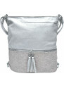 Bella Belly Střední světle šedý kabelko-batoh 2v1 s třásněmi Nickie
