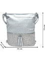 Bella Belly Střední světle šedý kabelko-batoh 2v1 s třásněmi Nickie