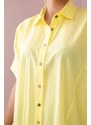 Kesi Bavlněná košile s krátkým rukávem žluté barvy
