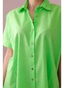 Kesi Bavlněná košile s krátkým rukávem světle zelené barvy