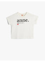 Koton T-Shirt Lugat365 Anne Printed Short Sleeve Crew Neck Cotton.