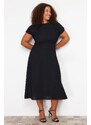 Trendyol Curve Black A-Line Maxi Woven Dress