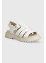 Kožené sandály Timberland Clairemont Way dámské, bílá barva, na platformě, TB0A62WREM21