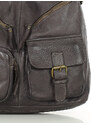 Marco Mazzini handmade Kožená kabelka přes rameno Mazzini M23 tmavě hnědá