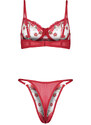 Trendyol Red Floral Brode Capless Knitted Underwear Set