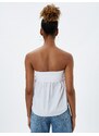 Koton Strapless Blouse Button Detailed Cotton