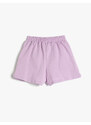 Koton Shorts with Tie Waist Elastic Pocket, Butterfly Print Detailed.