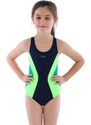 Spin Dívčí jednodílné plavky Bibione II modro-zelené neonové