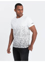 Ombre Men's cotton t-shirt with gradient print - white
