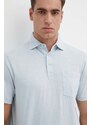 Polo tričko s lněnou směsí Polo Ralph Lauren tyrkysová barva