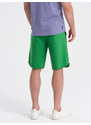 Ombre Clothing Pánské teplákové kraťasy se zakulacenými nohavicemi - zelené V4 OM-SRSK-0105