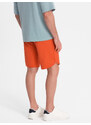 Ombre Clothing Pánské teplákové kraťasy se zakulacenými nohavicemi - oranžové V5 OM-SRSK-0105