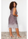 Trendyol Curve Multi Color Single Jersey Knitted Plus Size Dress