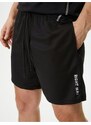 Koton Sports Shorts Lace-Up Waist Slogan Printed With Pocket.