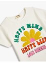 Koton Short Sleeve T-Shirt Floral Print Crew Neck Cotton