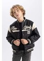 DEFACTO Boy Bomber Collar Water Repellent Faux Leather Jacket