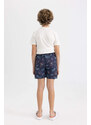 DEFACTO Boy Printed Short Sleeve T-Shirt Swim Shorts 2 Piece Set