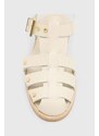 Kožené sandály AllSaints Nelly Stud dámské, béžová barva, W028FA
