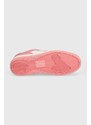 Sneakers boty Tommy Jeans TJW RETRO BASKET WASHED SUEDE růžová barva, EN0EN02486