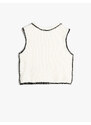 Koton Crop Tank Top with Stitching Detail Sleeveless