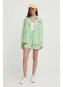 Kalhotová sukně United Colors of Benetton zelená barva, high waist