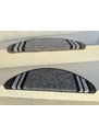Vopi koberce Nášlapy na schody Gandia béžový půlkruh, samolepící - 28x65 půlkruh (rozměr včetně ohybu)