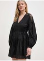Bavlněné šaty Pinko černá barva, mini, oversize, 103741 A1XN