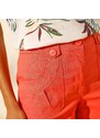 Blancheporte Strečové šortky s ohrnutím korálová 50