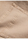 Ombre Clothing Pánské džínové kalhoty bez oděru SLIM FIT - béžové V8 OM-PADP-0148
