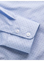 Ombre Men's micro-patterned cotton REGULAR FIT shirt - light blue