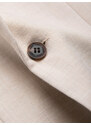 Ombre Clothing Pánské sako REGULAR střihu s plátnem - krémové V1 OM-BLZB-0128
