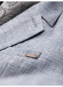 Ombre Clothing Pánské sako REGULAR střihu s plátnem - světle modré V3 OM-BLZB-0128