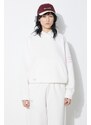 Mikina adidas Originals dámská, bílá barva, s kapucí, hladká, IU2498
