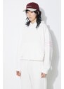 Mikina adidas Originals dámská, bílá barva, s kapucí, hladká, IU2498