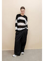 DEFACTO Oversize Fit Crew Neck Striped Pullover