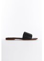 Capone Outfitters Single Strap with Stones, Flat Heel Women's Slippers