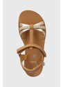 Dětské kožené sandály Shoo Pom GOA SALOME hnědá barva