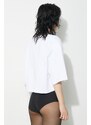 Bavlněné tričko Fiorucci Mouth Print Cropped Padded T-Shirt bílá barva, U01FPTSH106CJ01WH01
